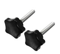 CALLARON 2 Perillas de Tornillo con Mango de Estrella Negro M8 X 50 de Abs y Acero Inoxidable, Fáciles de Retirar para Taller de Madera y Plantillas, Paquete de 2 Unidades