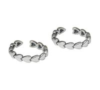 CALLARON 2 Piezas anillo abierto del dedo del pie anillos ajustables women joyería de las mujeres anillo abierto mujer anillo de moda para mujer Silver