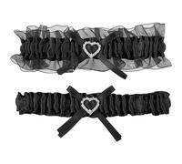 CALLARON 2 Piezas Anillo De Vaso Patas Dama De Honor Liga Tiara Joyas Decoración De La Boda Más Novia Decoraciones De Cumpleaños Novia Para Ser Faja Bata De Novia Black Tela