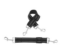 CALLARON 2 Piezas Correa para Perros de Nylon Negro Ajustable con Cierre Rápido y Ganchos Giratorios, Antienredos y Evita Bruscos para Perros Medianos y Grandes en Parques