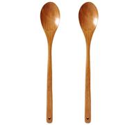 CALLARON 2 Piezas Cuchara de Cocina para Mezclar y Cocinar Mango Largo de Madera Resistente al Calor Estilo Japonés Clásico y Elegante, sin Residuos ni Manchas