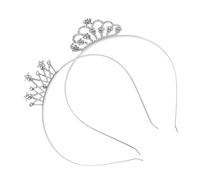 CALLARON 2 Piezas de Diademas de Princesa para Niñas Gemas de Imitación de Cristal, Diseño de Estrella y Mariposa en Metal Plateado para Ocasiones Obsequios
