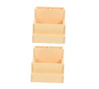 CALLARON 2 Piezas Estuche Cajas Organizadoras Titular De Herramientas De Manicura Maletin Manicura Suministro De Caja De Herramientas De Uñas Portátil Light Brown