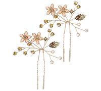 CALLARON 2 Piezas Horquilla de Pan de Horquillas Flores Accesorios Vintage Pelo Recogido para Adolescentes para Fiesta para Cabello para Peinado para Peinado