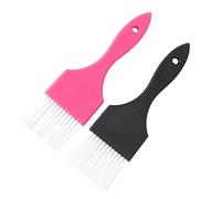 CALLARON 2 Piezas peine cabello estilo paraca balayage teñir color de pelo cepillo de pelo de cerdas debe accesorios plumero de Salones cepillo de tinte de peluquería Negro