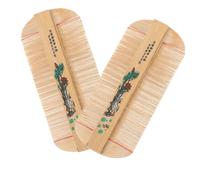 CALLARON 2 Piezas Peine de Bambú Peine de Dientes Dobles Hogar Herramienta de Peluquería