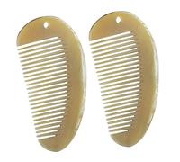 CALLARON 2 Piezas Peine de Cuerno de Yak Natural Peine de Masaje Portátil para Alisar el Cabello para Peinado Viajes