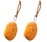 CALLARON 2 Piezas Peluches Patata Adorables Colgantes de Peluche Suave para Bolsos y Llaves Accesorios Portátiles para Adultos Decoración de Muñeco Súper Patata