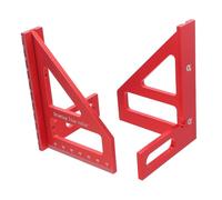CALLARON 2 Piezas Regla de Aluminio Ligera para Carpintería Medición Multiángulo, Color Rojo, Adecuado para Proyectos Profesionales y Renovación del Hogar