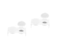 CALLARON 2 Piezas titular de monómero limpiador debe lavar condujo herramienta clavo titular de líquido acrílico plato monómero con tapa tazón de uñas Acero inoxidable