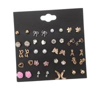 CALLARON 20 Pares Of Alloy Pearl Earrings Set Snowflake Decorative Studs For Various Occasions