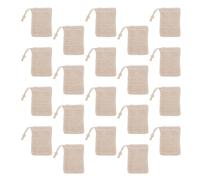 CALLARON 20 Piezas Bolsa de Jabón de Algodón y Lino Beige Cordón, Espumosa y Aromática, Adecuada para Limpieza y Viaje, Ahorrador de Jabón para Uso Diario