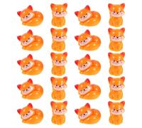 CALLARON 20 Unidades Figuras de Animales de Resina Kawaii Diseño de Zorrito Naranja para Adorno de Habitación y Actividades DIY, Obsequio Adecuado y Adorno Encantador