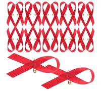 CALLARON 200 Piezas Solapa de Concientización Pin de Cáncer Rojo de Chinlon, Forma de Cinta, para Eventos Benéficos y Actividades de Voluntariado, Mujer,