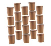 CALLARON 25 juegos Kraft Paper Soup Bowls With Lids Porridge Cups Sturdy Leak-resistant Food Containers For Takeaway