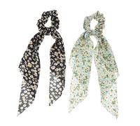 CALLARON 2piezas Banda De Tela Cabello Coleteros De Larga De Coleteros Estampados Pelo Liga Cabello