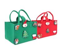 CALLARON 2piezas Bolsa De Obsequio De Navidad Navidad Bolsas De Fieltro De Dibujos Animados Bolsitas Para Dulces Navideños Suministros Navideños Para Fiestas