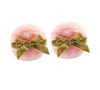 CALLARON 2piezas Borla De Polvo Brillantina Fibra De Felpa Para Maquillaje Uso Piel Delicada Brillante y Duradero