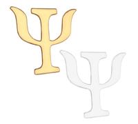 CALLARON 2piezas Broche De Letras Griegas Alfiler Vintage Para Mujer Pin De Decorativo Accesorios Color Dorado y Plateado