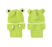 CALLARON 2piezas Conjunto de Sombreros para Fotografía de Niña Recién Nacido Sombrero Manual para Rana Accesorios de Sesión Fotográfica para Verde