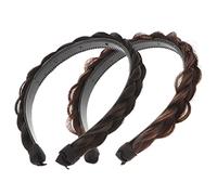 CALLARON 2piezas Diadema de Peluca Diseño de Cabello Tocados para Mujer y Niña Accesorios Únicos Cabello