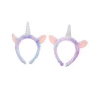 CALLARON 2piezas Diadema De Unicornio Peluche Creativa Para Lavarse La Cara Para Niñas