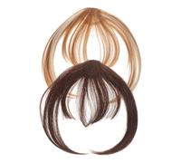 CALLARON 2piezas Extensiones De Cabello Con Flequillo Postizo Para Mujer Con Clip y Patillas Flequillo Falso Con Clip Para Eventos