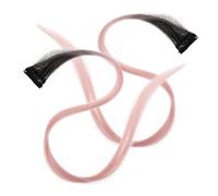 CALLARON 2piezas Extensiones De Cabello Sintético Liso Mechas Rosas Para Fiestas Clip Para Niñas y Mujeres Peluca Rosa Degradada Extensiones De Pelo Postizo Clip Mechas De Color Para Evento