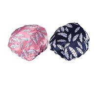 CALLARON 2piezas Gorro De Ducha Engrosado Para Mujer Estampado De Plumas Gorros De Baño Para Proteger El Cabello