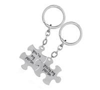 CALLARON 2piezas Llaveros De Letras Forma De Rompecabezas Para Parejas Accesorios Creativos Para Bolsos y De Aniversario