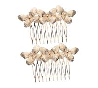 CALLARON 2piezas Peina De Cabello Retro Para Novia De Peinetas De Aleación Detalle De Accesorios De Boda Metálicos Horquillas Laterales Elegantes Para Mujeres