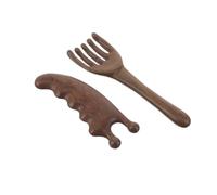 CALLARON 2piezas Peine De Masaje De Sándalo Unidades Masajeador Guasha Para Rostro y Cabeza Cuidado De Cabello Diario