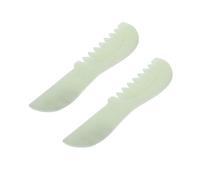 CALLARON 2piezas Peine Gua Sha Cabelludo de Piedra Jade de Xiuyan Herramienta de Masaje Capilar para Mejorar el Cuidado Piel Unidades para Masaje Facial Cabeza