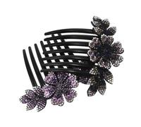 CALLARON 2piezas Peineta de Novia con Gemas de Imitación Accesorios Antideslizantes de Plástico para Bodas y Fiestas Degradado de Violeta y Gris Laca