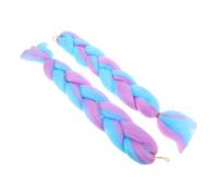 CALLARON 2piezas Pelucas Trenzadas De Colores Extensiones Moradas Sintéticas Para Mujeres y Adolescentes Accesorios Para Fiestas y Música