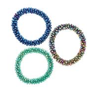 CALLARON 3 Coleteros Elásticos Brillantes Para El Pelo, Pulseras Con Cristales Y De Imitación, Accesorios De Moda Para Mujeres Y Niñas.