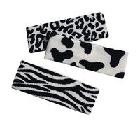 CALLARON 3 piezas Diademas de Cabello Elásticas Negras y Blancas con Estampado de Cebra Banda Facial para Maquillaje y Cuidado Accesorio Cómodo y Duradero para Mujer