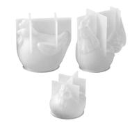 CALLARON 3 Piezas Molde de Silicona para Decoración de Pasteles Forma 3d de Gallina y Pollito, Reutilizable, Material Blanco Adecuado para Moldear Chocolate en Repostería y Manualidades de