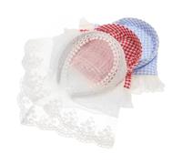 CALLARON 3 Piezas Pañuelo Pelo para Mujer Diadema Estilo Pastoral de Tela, Ligero, Borde de Encaje, para Viajar y Tomar Fotos