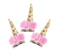 CALLARON 3 Piezas pasadores de cuerno de unicornio Horquilla chica pequeñito Mujer clips de cabello lindos poli pinza de pelo novedad accesorios para el cabello de cuerno de unicornio tela