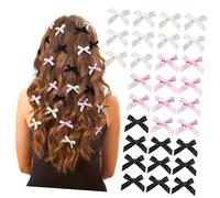 CALLARON 30 Horquillas Para El Pelo Lazos De Satén Pasadores Mini Lazos Para El Pelo Lazos Rosas Coleteros Decoración Para El Pelo Lazos Cintas Francesas Color Poliéster