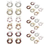 CALLARON 30piezas Decoraciones para Uñas Navideñas Lazos de Gemas y Guirnaldas Adornos de Tachuelas Metálicas para Manicura de Fiesta por Caja