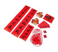 CALLARON 32 Piezas Conjunto de Coplas del Festival de Primavera Chino 2026 en Papel Rojo Instalación Sencilla y Diseño Tradicional para Adorno de Puertas y Mesas en Año