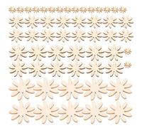 CALLARON 350 Piezas Recortes de Madera de Flores Rodajas de Madera sin Terminar para Beige Forma Floral Conocimientos Básicos de Geometría para Decoración del Hogar y Centros de Mesa DIY