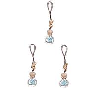 CALLARON 3piezas Botella De Perfume Colgante Para Interior De Coche Ambientador Aromático Diseño De Transparente y Fragancia Colorida Decoración Para Espejo Retrovisor