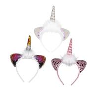 CALLARON 3piezas Diadema De Cumpleaños Infantil Unicornio Decoración Accesorio De Cabello Para Fiestas