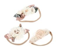 CALLARON 3piezas Diadema De Flores De Perla Para Pequeños Diadema Decorativa Banda Cabello Creativa Accesorio Para Fotos De Cien Días