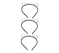 CALLARON 3piezas Diadema De Gato Gemas De Imitación Tocado De Fiesta Para Mujeres y Diario