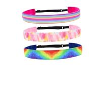 CALLARON 3piezas Diadema Efecto Tie-dye Degradado De Arcoíris Deportiva Antideslizante Para Yoga y Ejercicio