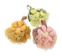 CALLARON 3piezas Esponjas De Lufa Naturales Para Baño Exfoliante De Ducha Accesorio De Baño Para Mujeres Unidades Diseño De Flor Limpiar Suavemente La